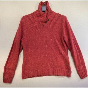 Woolrich Womens Cable Knit Sweater Small Soft Ruby Heather